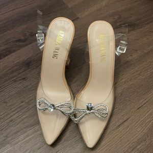 246766 AZALEA WANG CALL ME LATER STILETTO PUMP IN NUDE SIZE 7